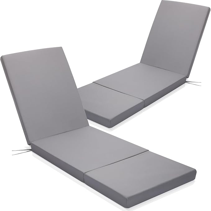 Pinkunn Chaise Lounge Cushion Waterproof Outdoor Lounge Chair Cushions 21 x 72 by Pinkunn
