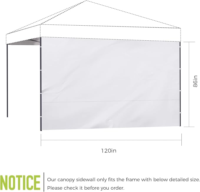 10x10ft Canopy Sidewall 1 PC Waterproof Wall Panel Replacement - Image 2