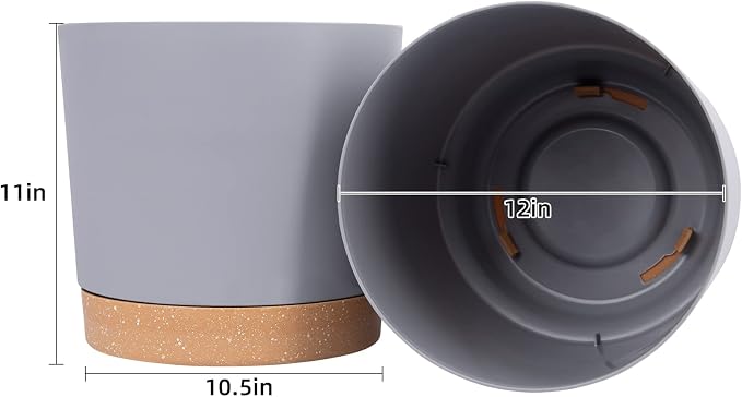 QCQHDU 12 inch Plant Pot, 2 Pack Planters - Image 2