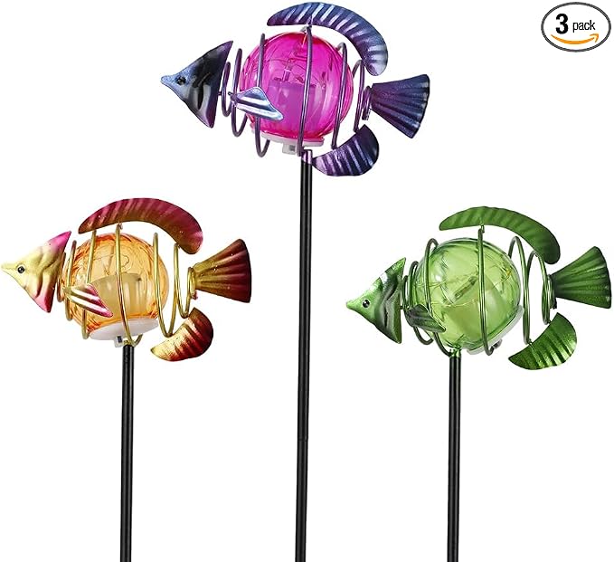 Outdoor Garden Solar Lights, Tropical Fish Backyard Decor, Led Solar Lights by SATHGA
