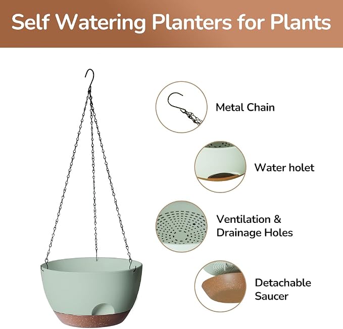 12 Inch Hanging Baskets for Plants Outdoor, Hanging Planters for Indoor Outdoor - Image 4