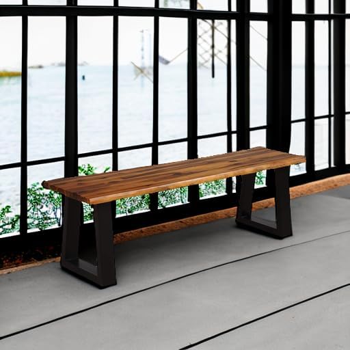 Giantex Wooden Dining Bench Seating Chair Rustic Indoor &Outdoor Furniture - Image 6