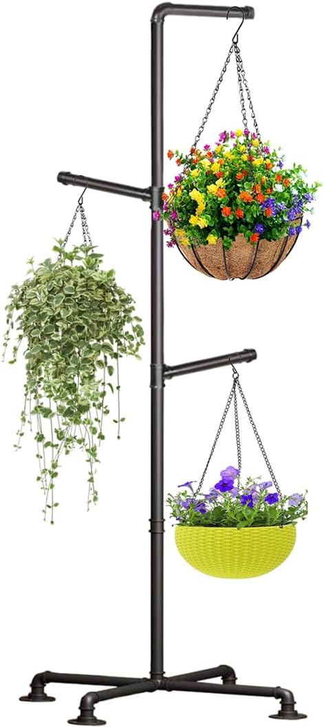 Plant Hanger Indoor, Corner Hanging Plant Stand, Heavy Duty Metal Hanging Plant by Lengfkus