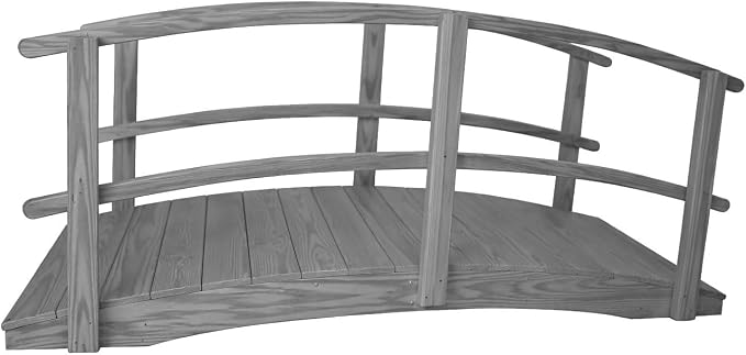 8 FT Grey Amish Made Garden Bridge by Unknown