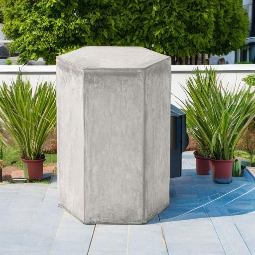 COSIEST Concrete Accent Table, Hexagon Patio Side Table 14.5''Wx16''H, Modular - Image 6