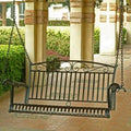 Porch Swing: International Caravan Tropico 4-ft. Wrought Iron Porch Swing by International+Caravan