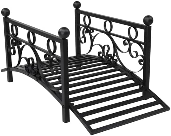 Black Matte Garden Bridge, Iron Bridge Black, Garden Bridge Metal Yard Arch - Image 9