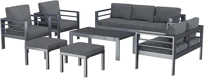 AECOJOY Aluminum Patio Furniture Set, 9 Seats Modern Outdoor Furniture - Image 7