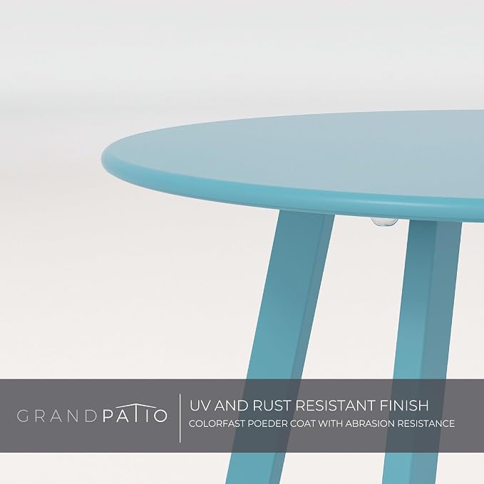Grand patio Round Coffee Table, Weather Resistant Patio Side Table, Outdoor - Image 5