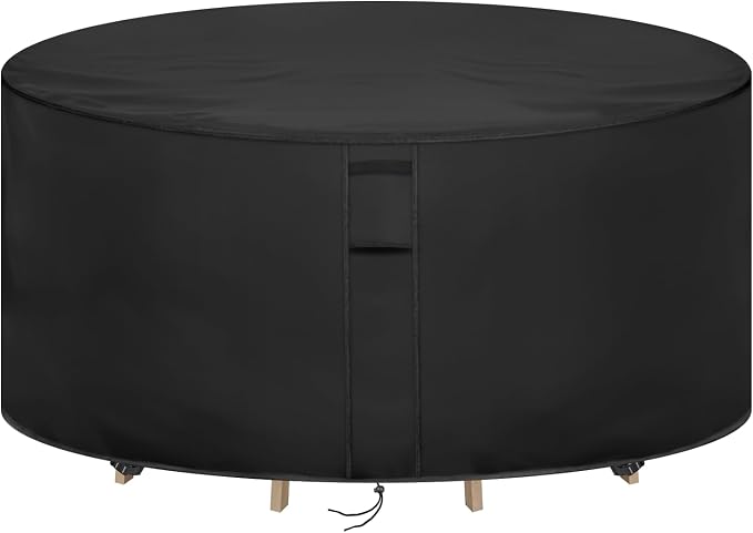 Round Patio Furniture Covers Waterproof, 96 Inch Outdoor High Round Table Cover by Hiticover