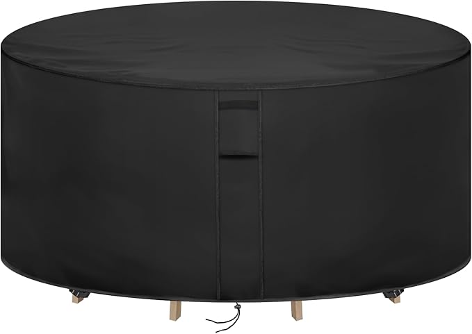 Round Patio Furniture Covers Waterproof, 84 Inch Outdoor High Round Table Cover by Hiticover