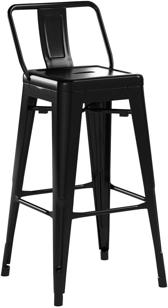 COSTWAY Metal Bar Stools Set of 4, - Image 5