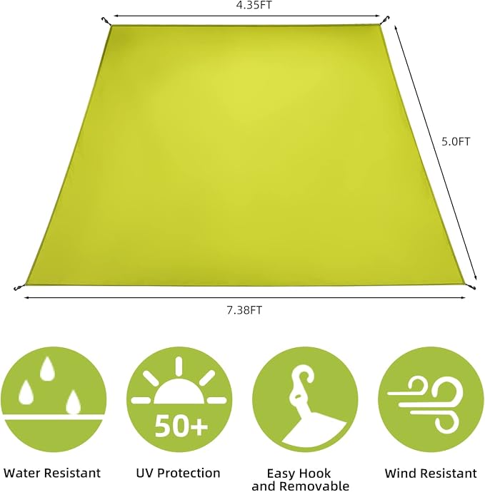 Sunwall for Pop Up Canopy Instant Shade Tent 8.2' X 8.2', Detachable Flap Sun - Image 4