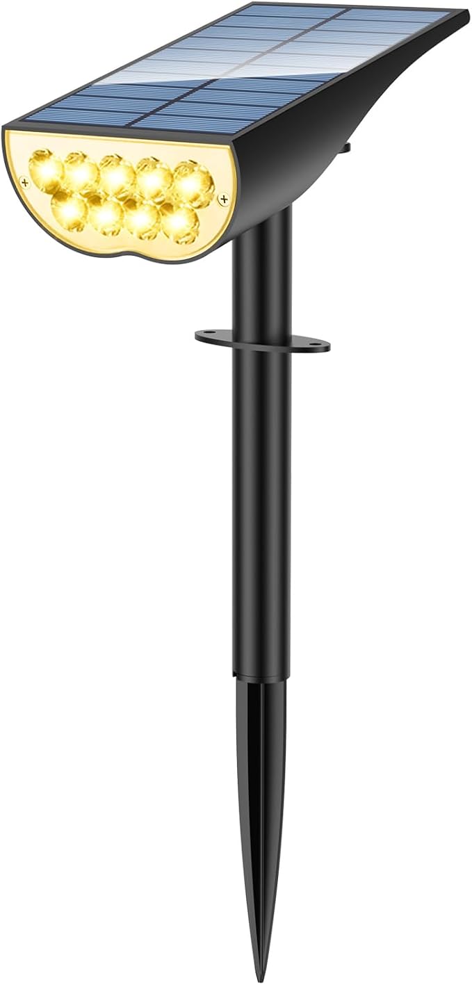 Solar Spot Lights Outdoor, Solar Lights Outdoor Waterproof IP65, 3 Brightness by ZookkiDirect