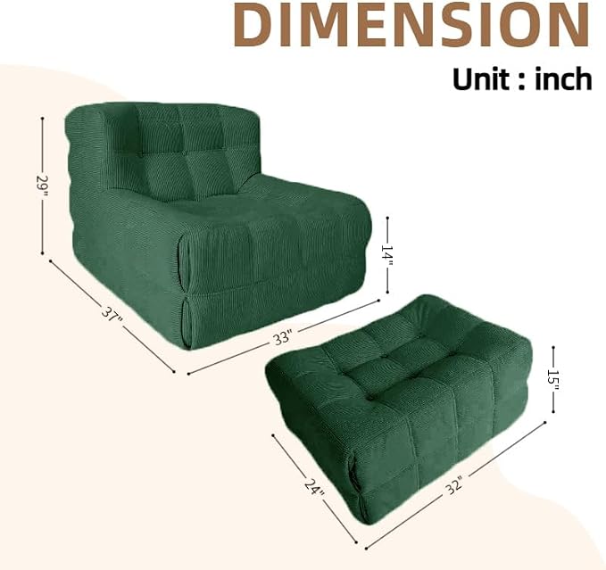 Bean Bag Chair - Memory Foam Bean Bag Chair - Image 3