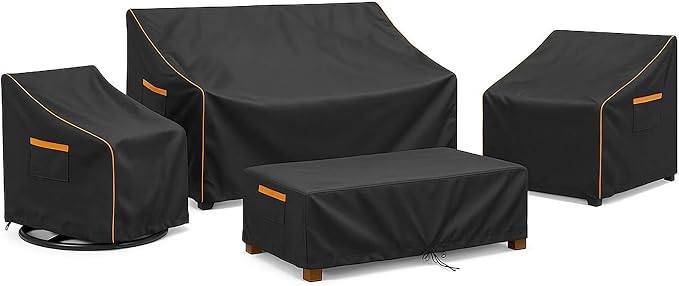 Outdoor Furniture Cover Waterproof, 4-Piece Outdoor Patio Furniture Cover Set by BRUXOLAY