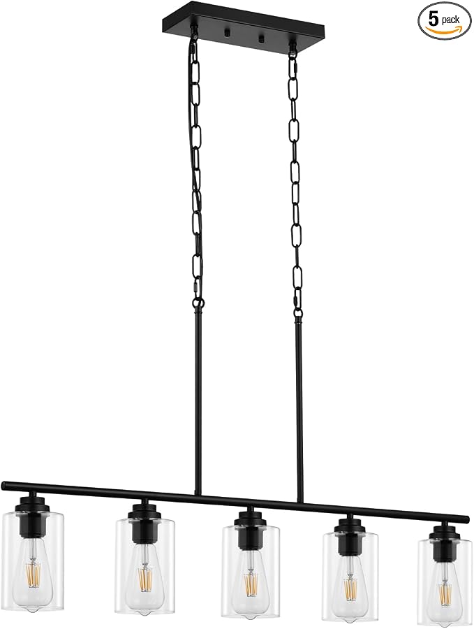 VEVOR 5-Light Kitchen Island Pendant Lights, Adjustable Dining Room Light by VEVOR