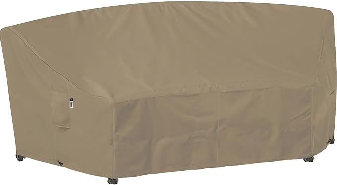 Curved Patio Furniture Cover for Outdoor Sectional Sofa, Lawn Outside Garden by Flexiyard