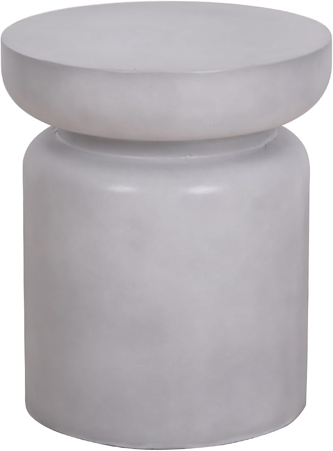 Afterglow Terrafab Concrete Look Side Table End Table Natural Decorative Garden by Afterglow