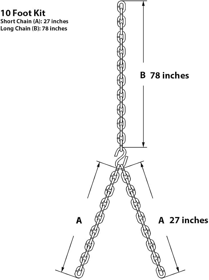 Heavy Duty 700 Lb Porch Swing Black Hanging Chain Kit - Image 2