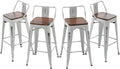 Andeworld Bar Stools Set of 4 Counter Height Stools Industrial Metal Barstools by Andeworld