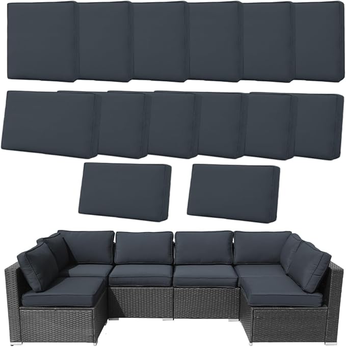 14Pcs Outdoor Cushion Covers Replacement Washable w/Zipper by Frxeyaliz