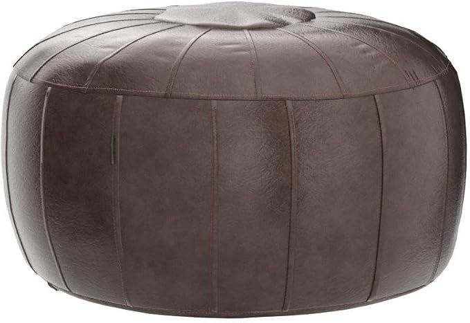 Thgonwid Unstuffed Moroccan Storage Pouf Foot Stool Ottoman Seat Handmade Faux - Image 5
