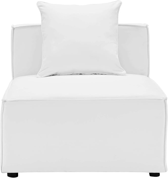 Modway EEI-4209-WHI Saybrook Patio Armless Chair in White 29.5 x 34.5 x 25.5 - Image 5