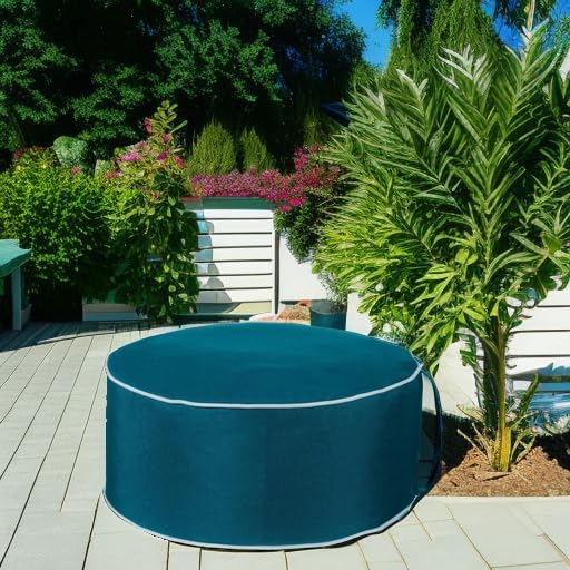 QILLOWAY Indoor/Outdoor Inflatable Stool, Round Ottoman, All Weather Foot Rest - Image 2