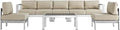 Modway Shore 6-Piece Aluminum Outdoor Patio Sectional Sofa Set in Silver Beige by Modway