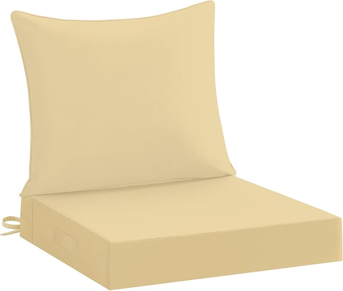 downluxe 22x22 Outdoor Chair Cushions, Waterproof Fade Resistant Patio by Downluxe