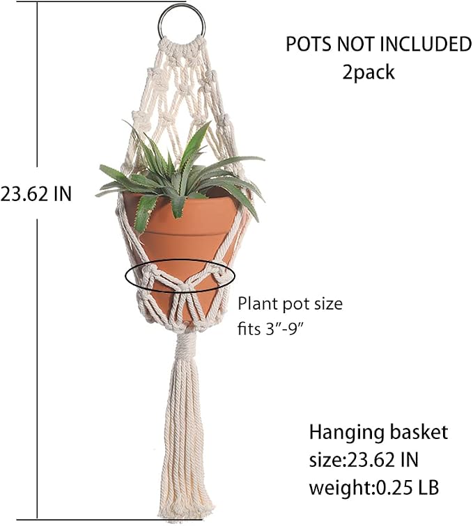 Artilady Boho Macrame Plant Hangers - Image 4