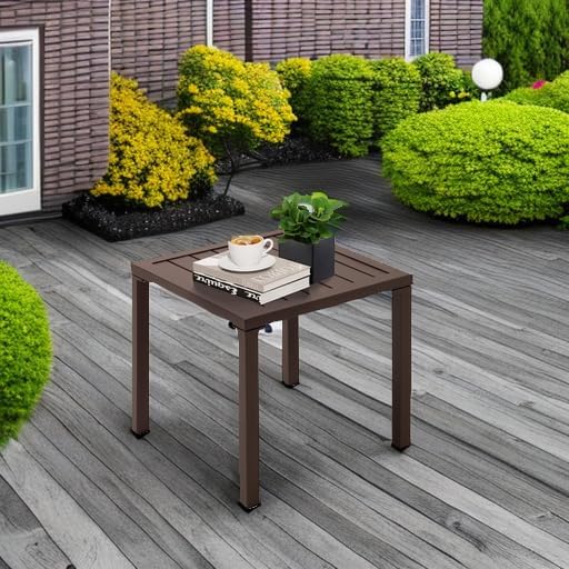 Crestlive Products Aluminum Outdoor Side Table, Pool Lounge Chair Side Table - Image 5