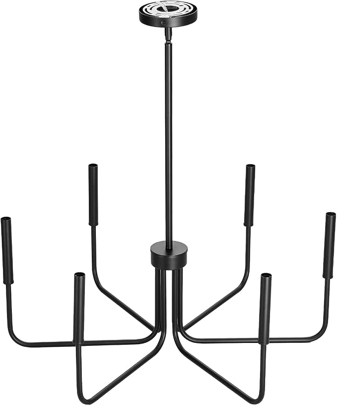 VEVOR 6-Light Chandelier, Metal Farmhouse Chandelier, Adjustable Height - Image 12