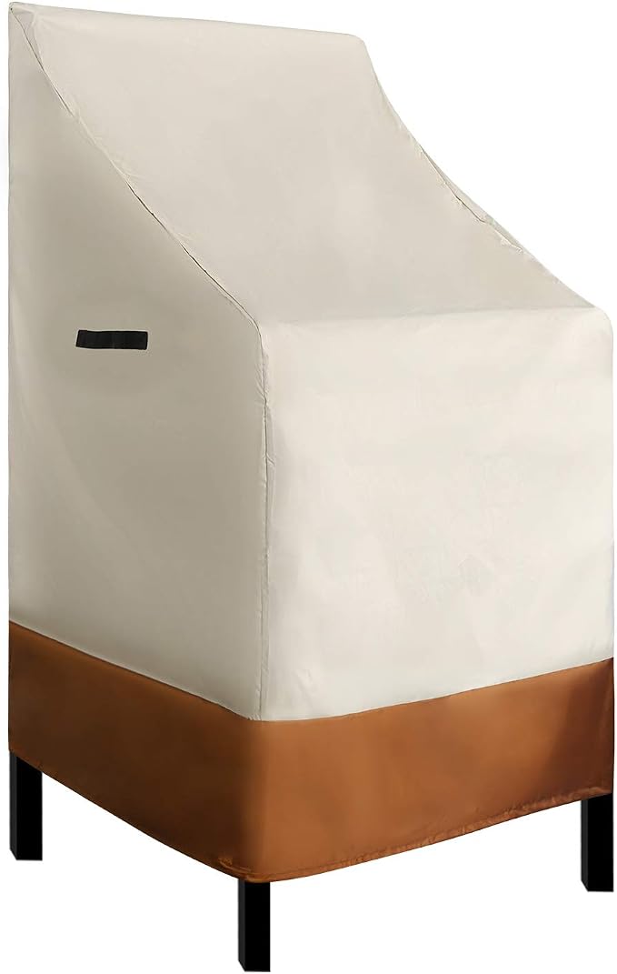 RosieLily High Back Patio Chair Covers Waterproof Stackable Outdoor Bar Stool - Image 8