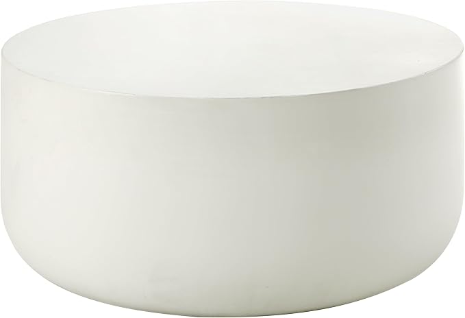 Acme Dustan Environmental Friendly Cement Concrete Coffee Table in Natural White - Image 4