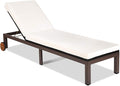 Tangkula Patio Chaise Lounge Chair, Outdoor Rattan Lounger Recliner Chair by TANGKULA