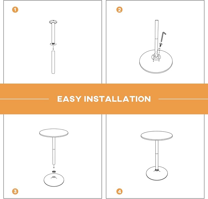 FDW Pub Table 40 Inch Height Cocktail Table Round Bistro Bar Table - Image 5