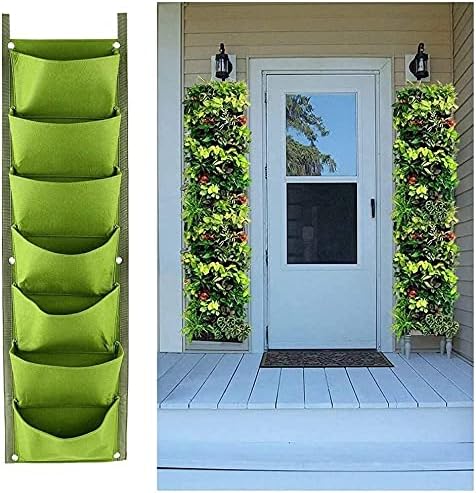 LITLANDSTAR Hanging Planter Bags, 2 Pack 7 Pocket Hanging Vertical Wall Planter - Image 6
