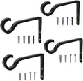 4Pack Hanging Plant Bracket 6inch Metal Plant Hook Shepherds Hook Decorative by QIEGL
