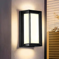 LANFU LED 18W Modern Rectangular Outdoor Wall Sconce 3000K Outside Light by LANFUlampsandlights
