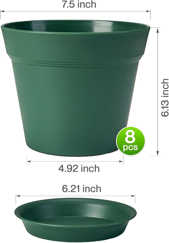 homenote Plant Pots, 7.5 Inch Flower Pots - Image 5