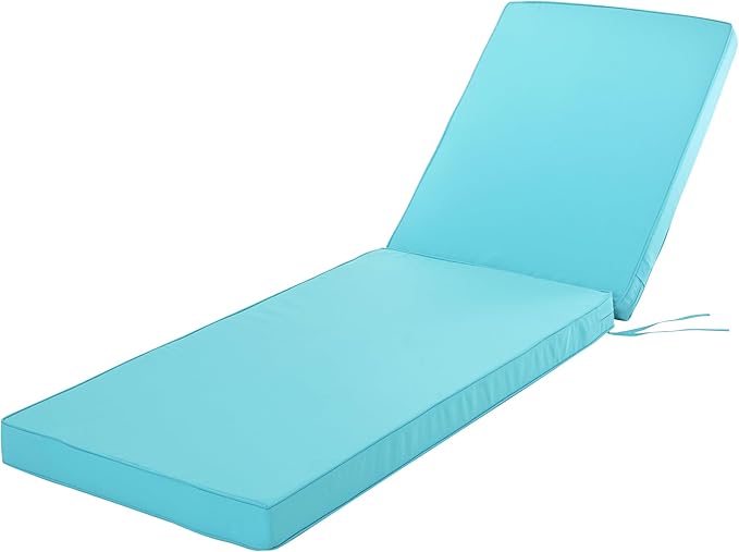 Chaise Lounge Cushion for Outdoor Furniture, Waterproof Fade and Tear Resistant by COMCAVER