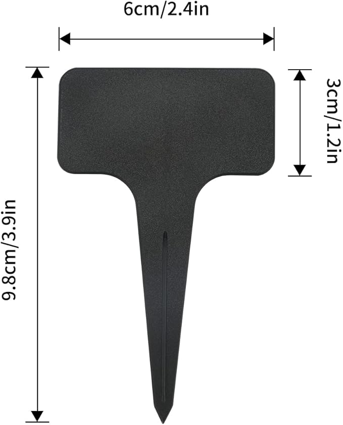 KINGLAKE 100 Pcs Waterproof Thick Plastic Black Plant Tags T Type Nursery - Image 2