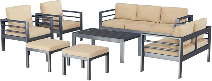 AECOJOY Aluminum Patio Furniture Set, 9 Seats Modern Outdoor Furniture - Image 7
