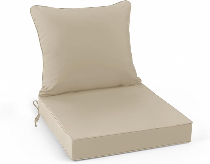 Outdoor Chair Cushion Weather Resistant, Backrest and Seat Cushion Set by SUMMSUN