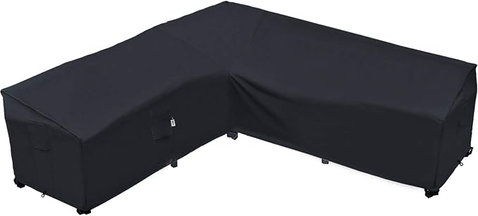 Heavy Duty Outdoor Sectional Sofa Cover, Lawn Patio Furniture Protector by Flexiyard