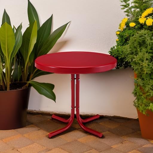 Crosley Furniture Griffith Weather Resistant Retro Metal Outdoor Side Table - Image 2
