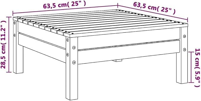 vidaXL Patio Footstool Outdoor Ottoman - Image 3