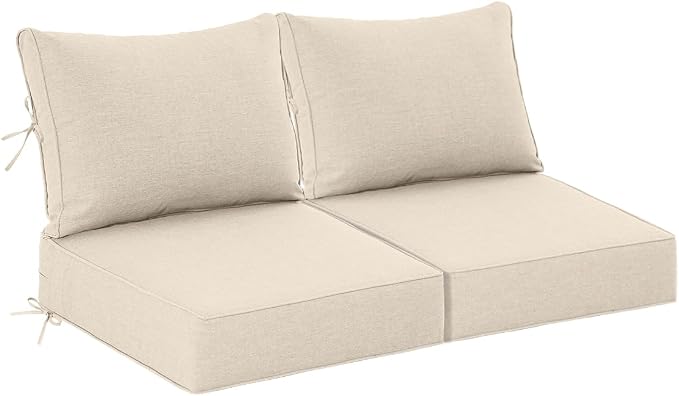 Sundale Outdoor Olefin Deep Seat Cushion Set of 2, Patio Chair Cushion and by SundaleOutdoor